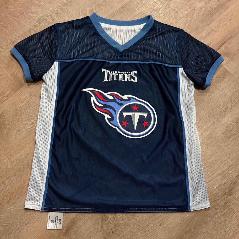NFL Tennessee Titans Reversible Flag Football Jersey Youth Boys Med Blue/White